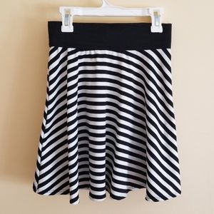 Black and white striped skirt